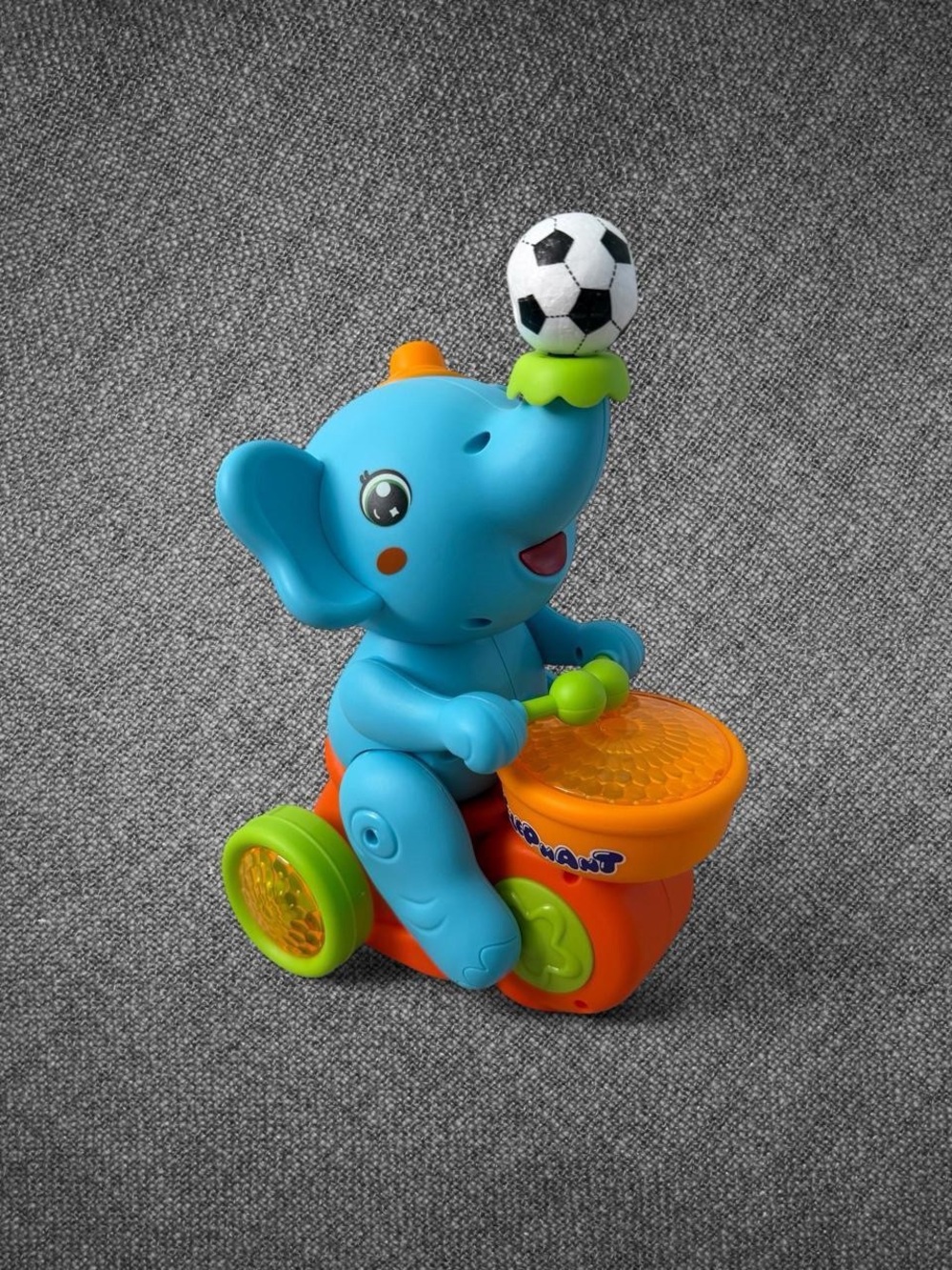 Colorful Elephant Drum Tricycle Baby Push Toy